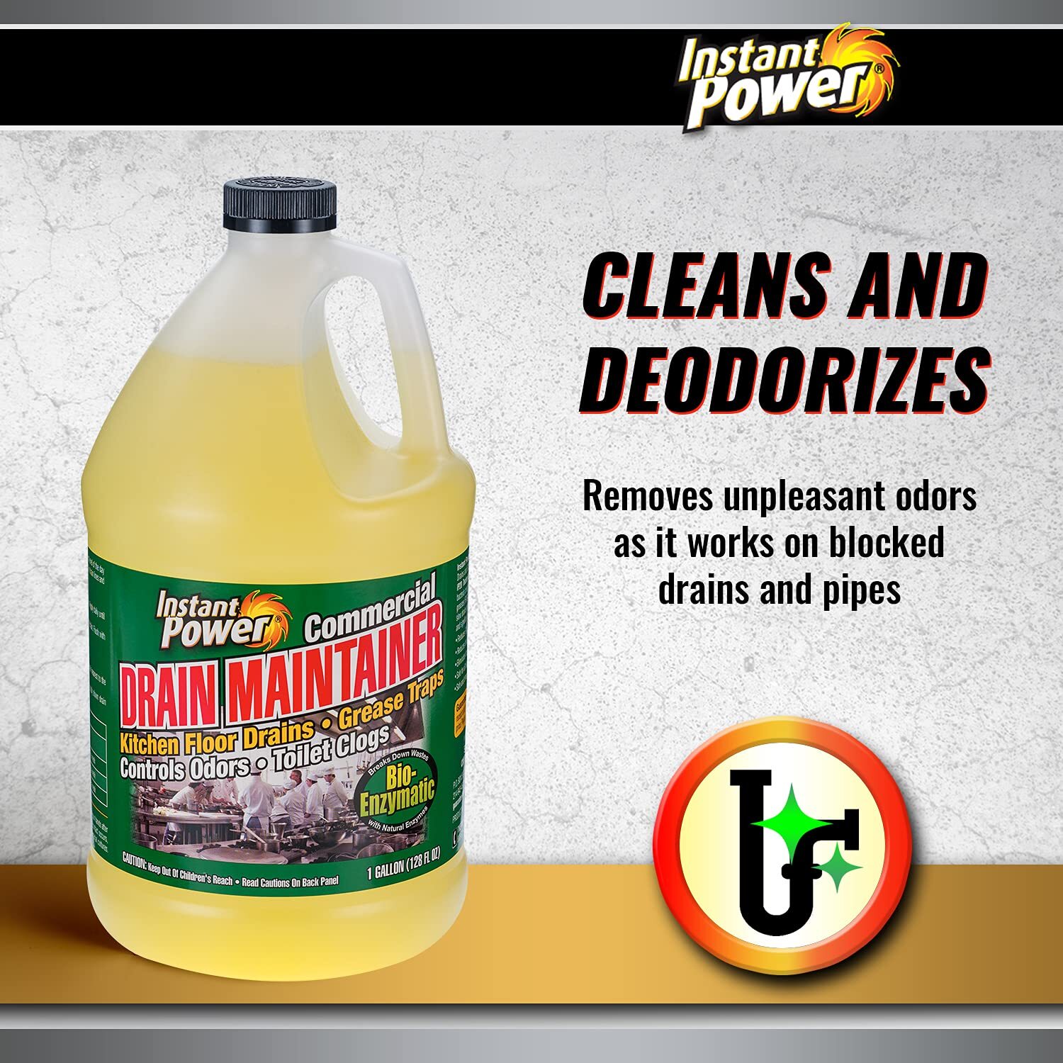 Instant Power 1 Gallon Eco Friendly Drain Cleaner Enzyme Clog Remover