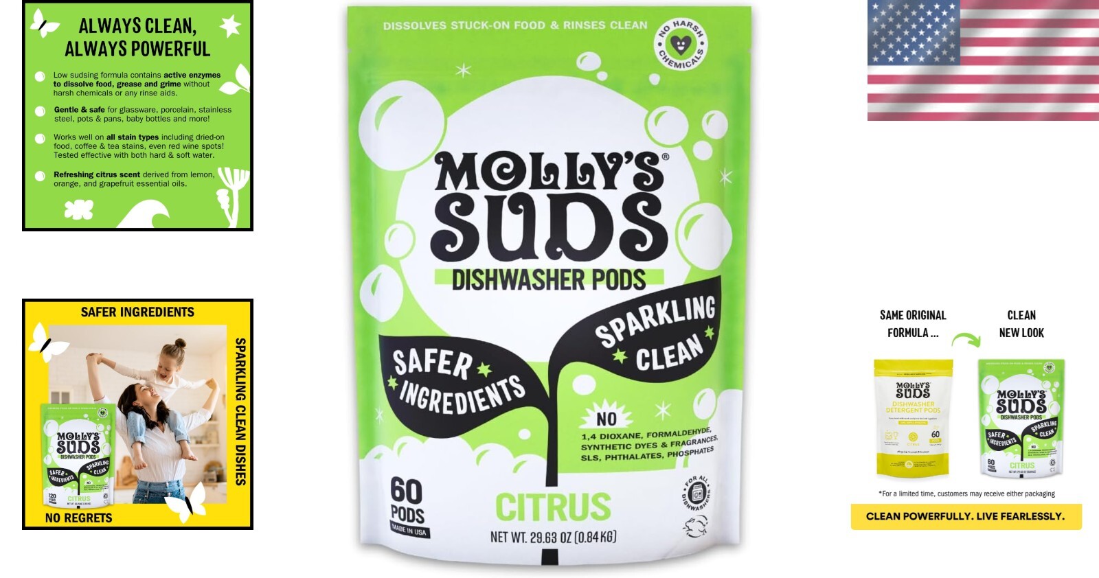 Cruelty-Free 60 Count Dishwasher Pods – Sparkling Clean with Zero Residue