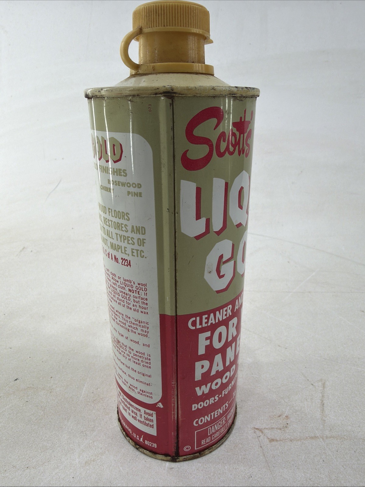 Scott’s Liquid Gold Wood Cleaner Pourable Top Non Aerosol 30% full Vintage