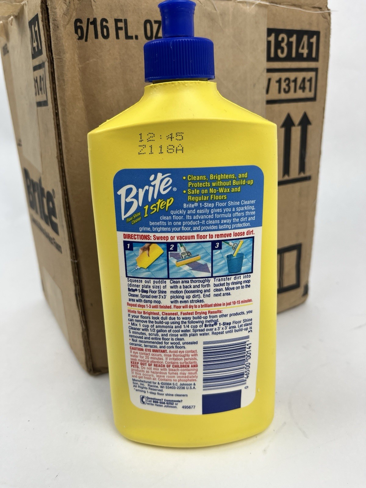 6x Brite Floor Shine 1 Step Cleaner 16 Fl Oz New Old Stock Discontinued- Case