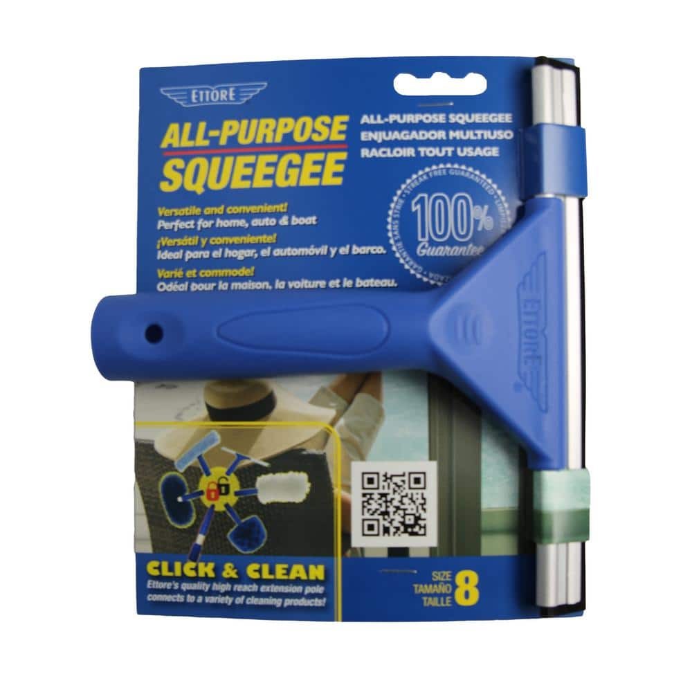 8″ All-Purpose Squeegee – Streak-Free Rubber Blade with Lightweight Handle