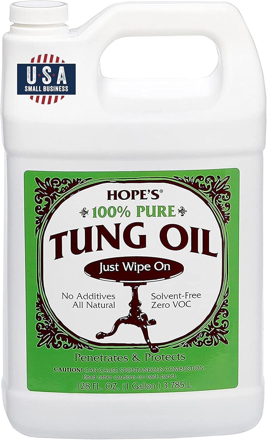 100% Pure Tung Oil, Food Safe, Waterproof Natural Wood Finish and Sealer for…