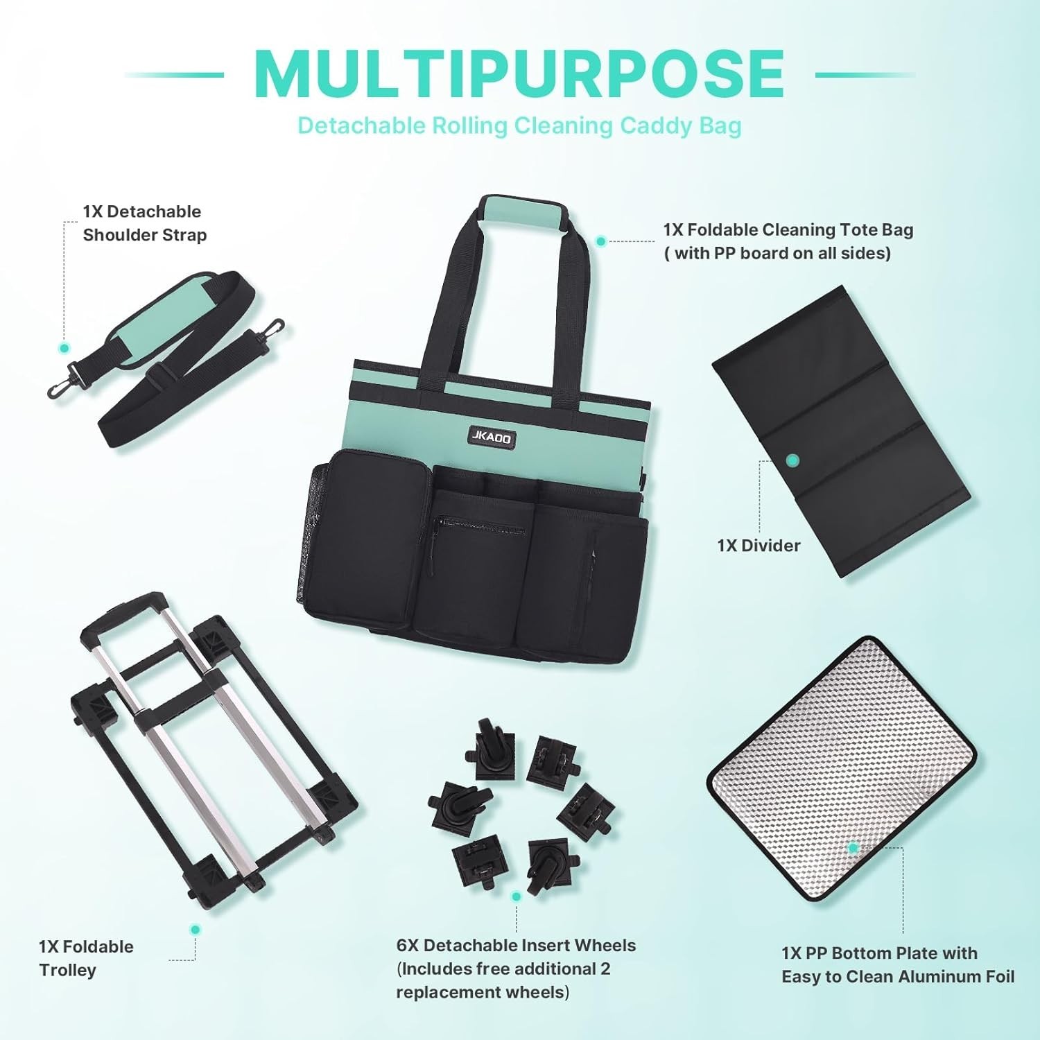 Lightweight & Foldable 40L Cleaning Bag with Durable Wheels – Home Essential