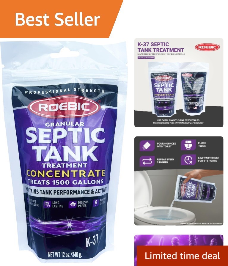 Roebic 12-Ounce Unscented Granular Septic Tank Treatment – Odor Eliminator