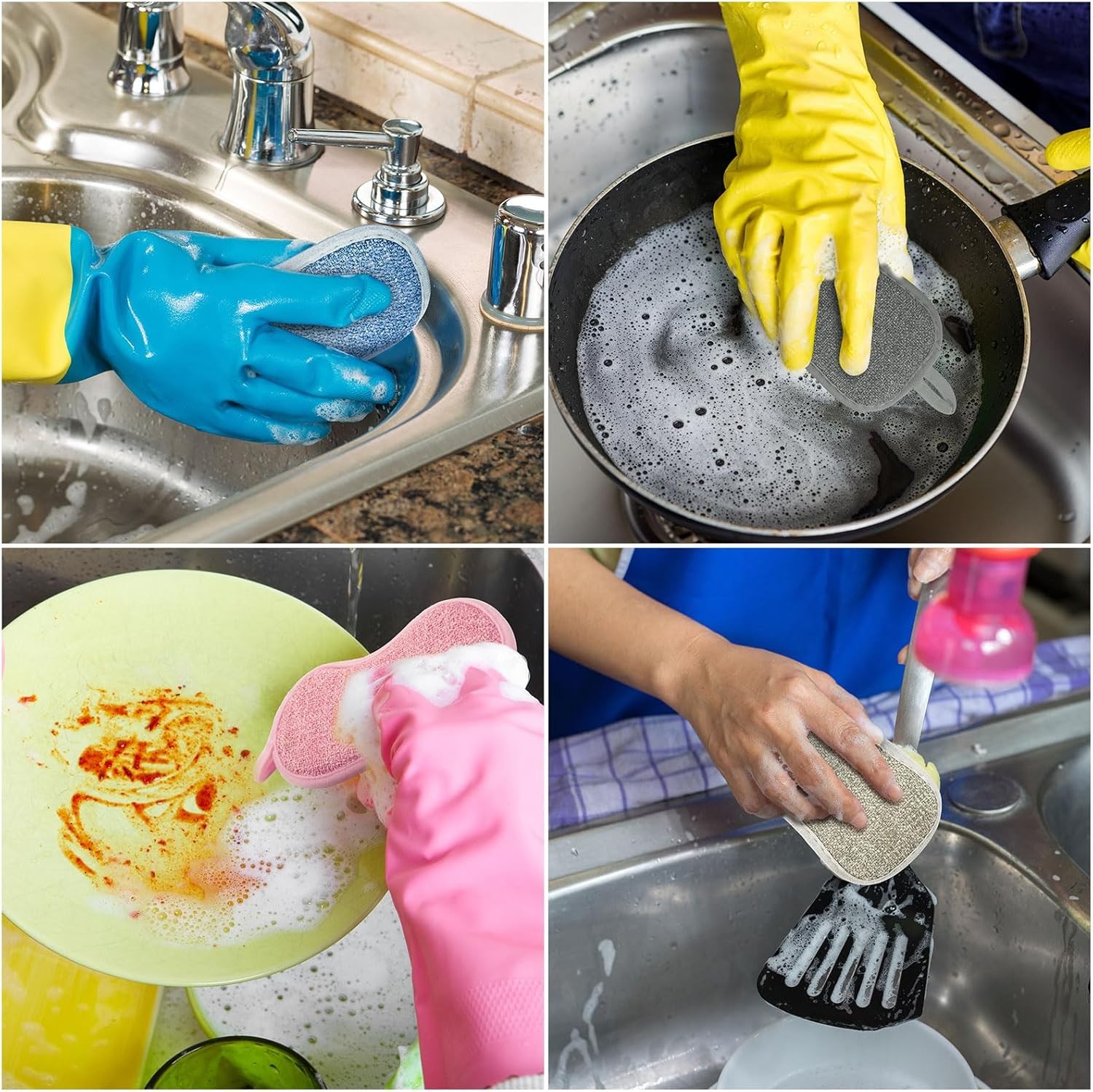 10 Pieces Multipose Kitchen Scrub Spons, Non-Scratch Microfiber
