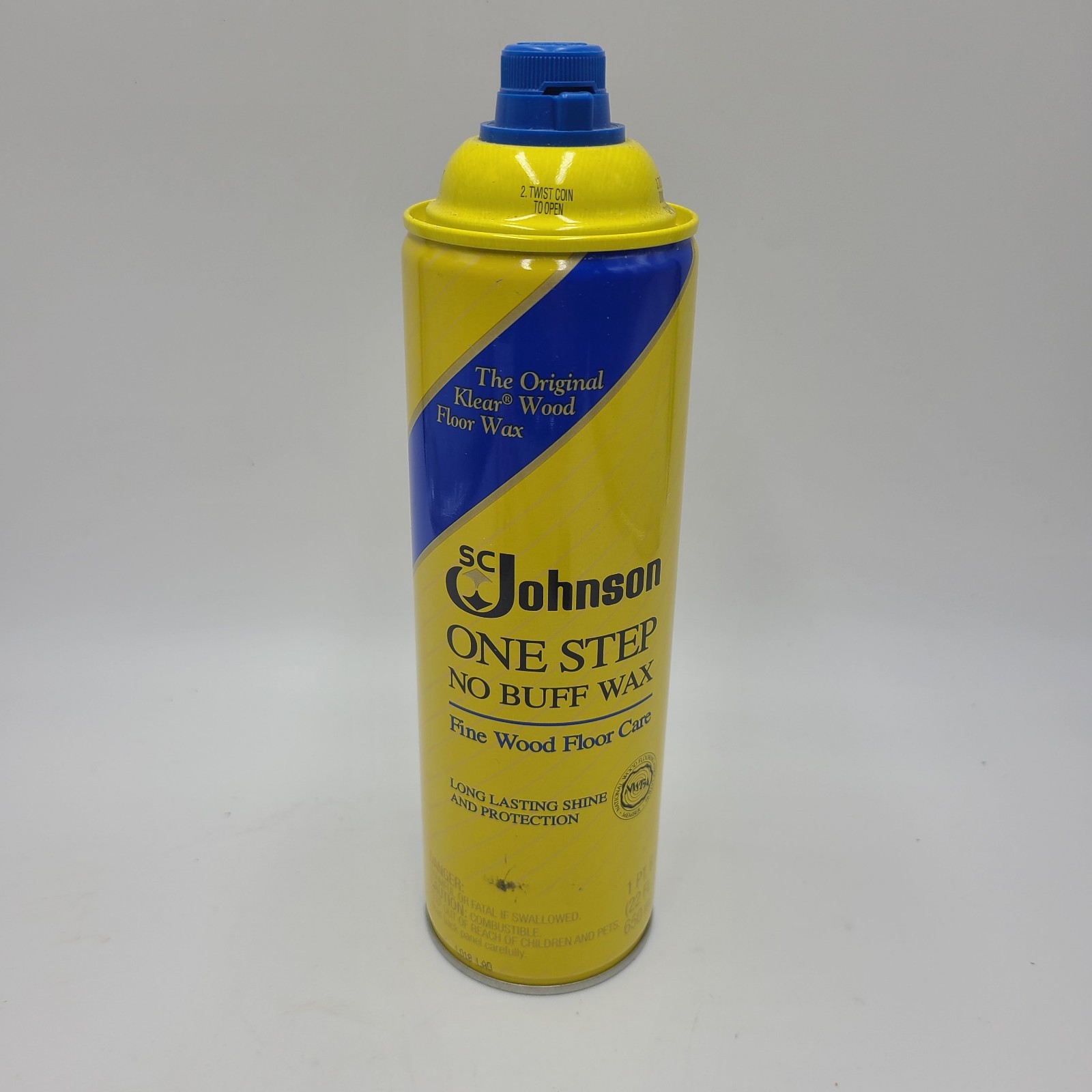 NEW OLD STOCK SC Johnson One Step No Buff Wax Fine Wood Floor Care 22oz FULL