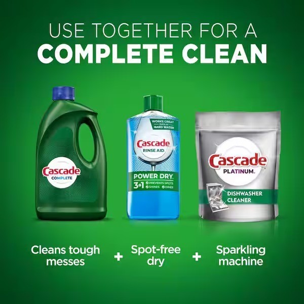 Cascade Complete Gel + Oxi Dishwasher Detergent 120 fl oz Powerful Cleaning