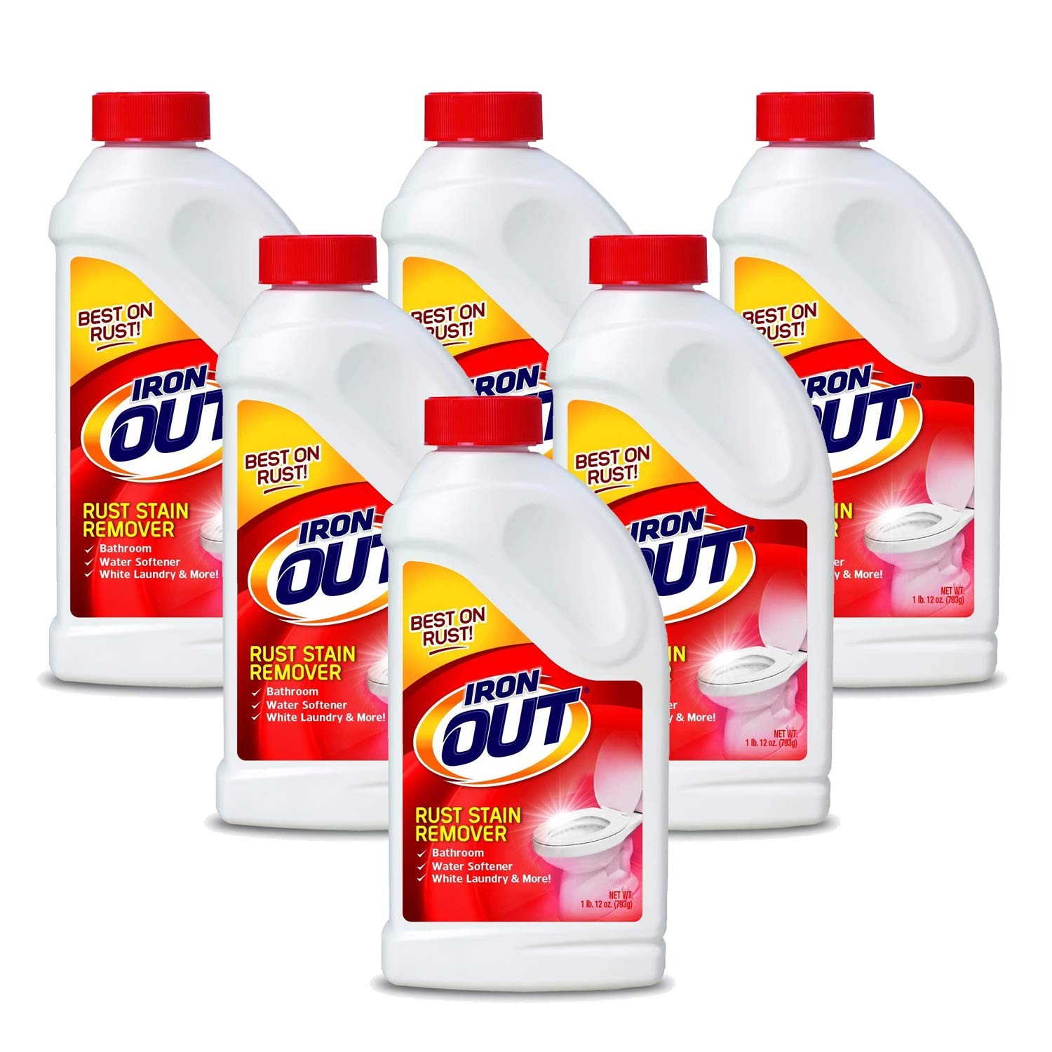 Iron OUT Powder Rust Stain 1.17 Ounce (Pack of 6), 12 Oz. Bottle, 6 Pack