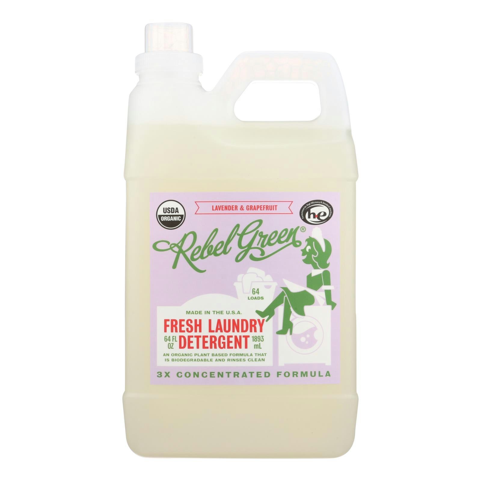Rebel Green Laundry Detergent – Lavender and Grapefruit 64 fl. oz (Pack of 4)