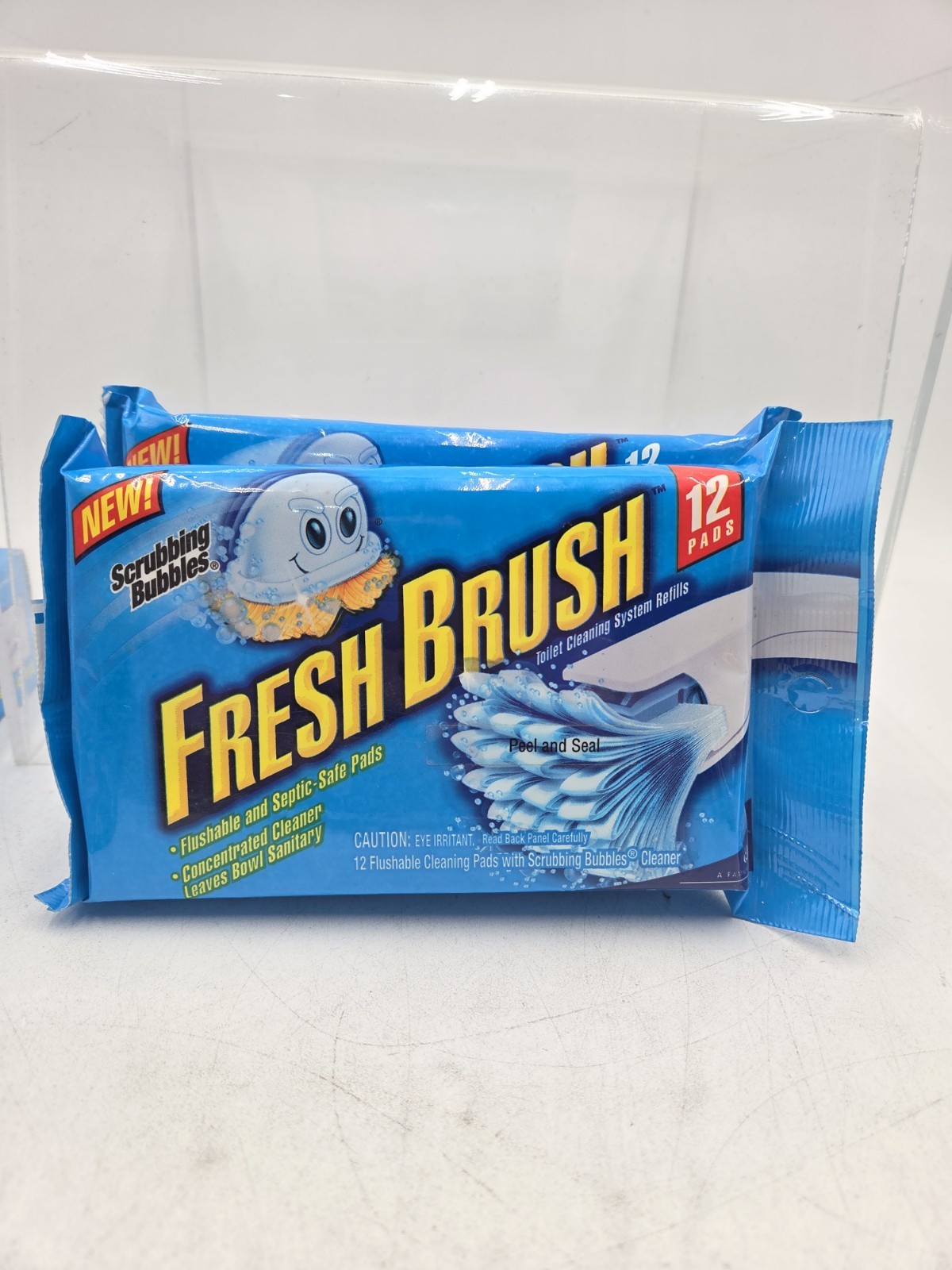 NOS Scrubbing Bubbles Fresh Brush Starter Kit Toilet Flushable Pads Refills