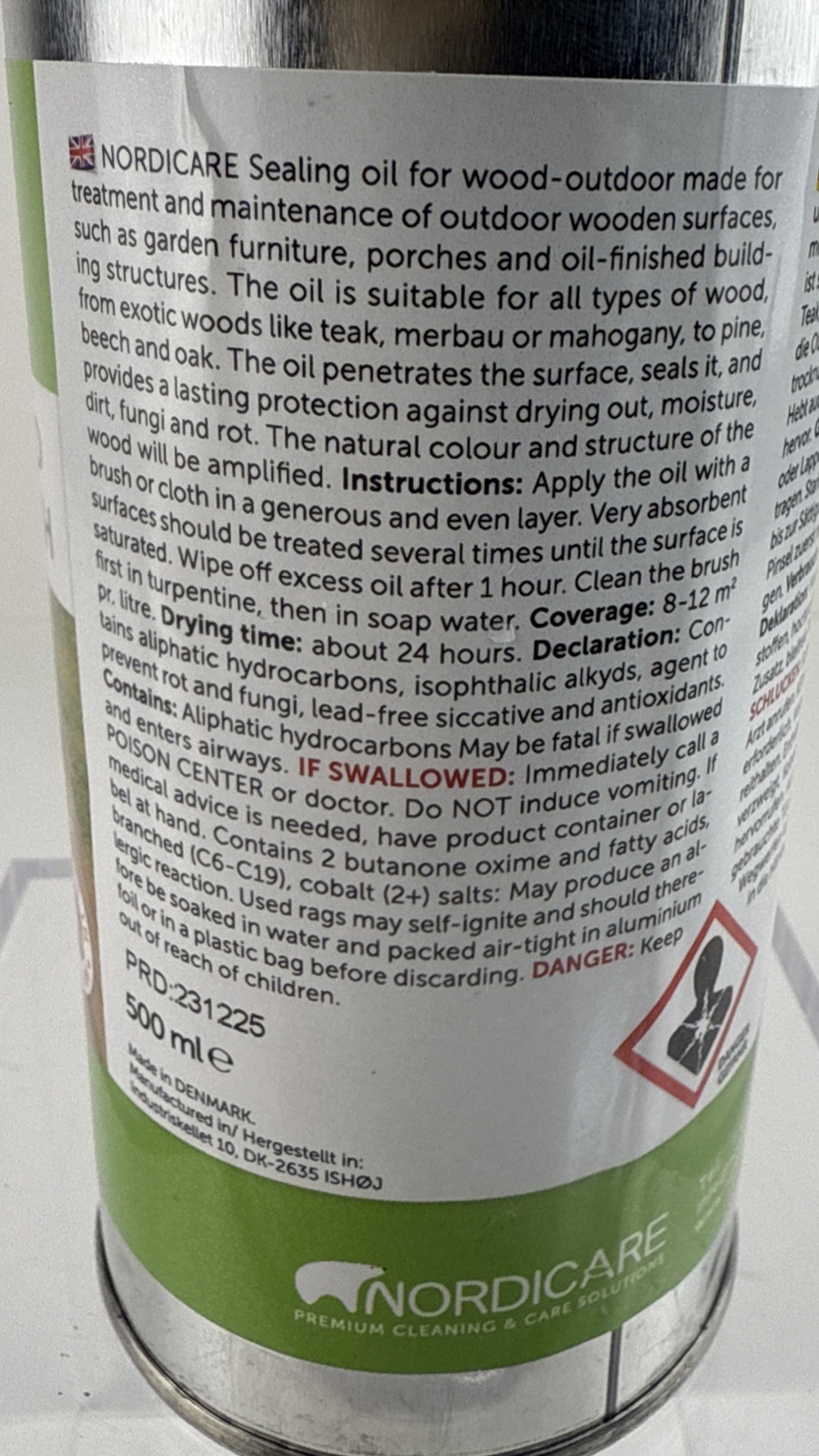 Nordicare Wood Oil for Outdoor Furniture – 16.9 Oz Wood Protector Sealer