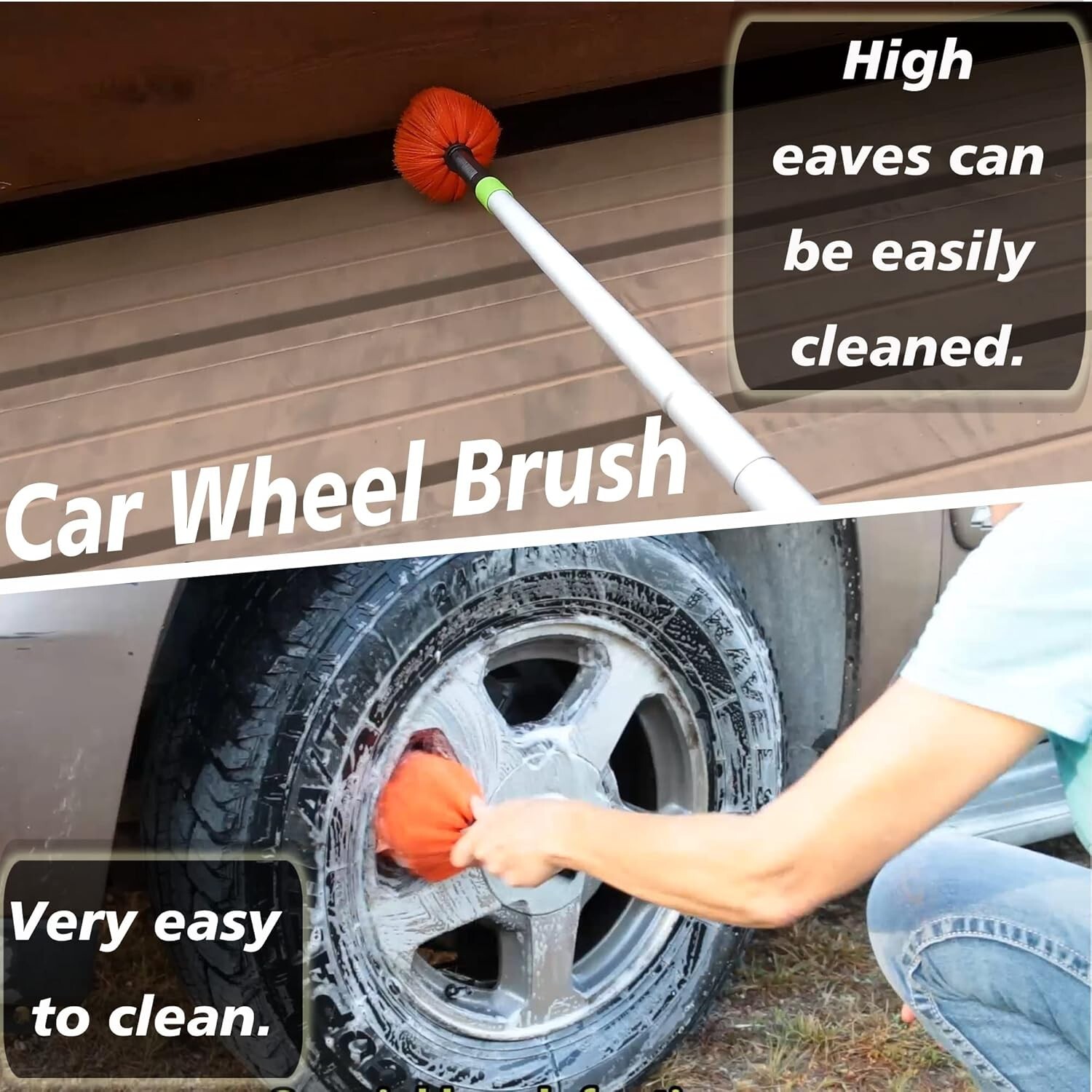 6 in 1 Car Wash Brush Kits with 46″ Aluminum Alloy Long Handle, Wash…