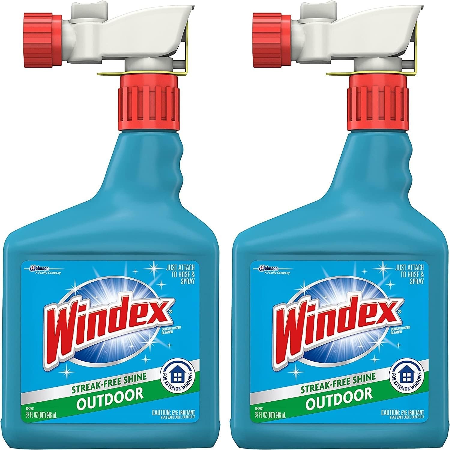 Windex Outdoor Glass Cleaner Pack Of 2 Concentrated 32 Fl Oz Hose Ammonia Free