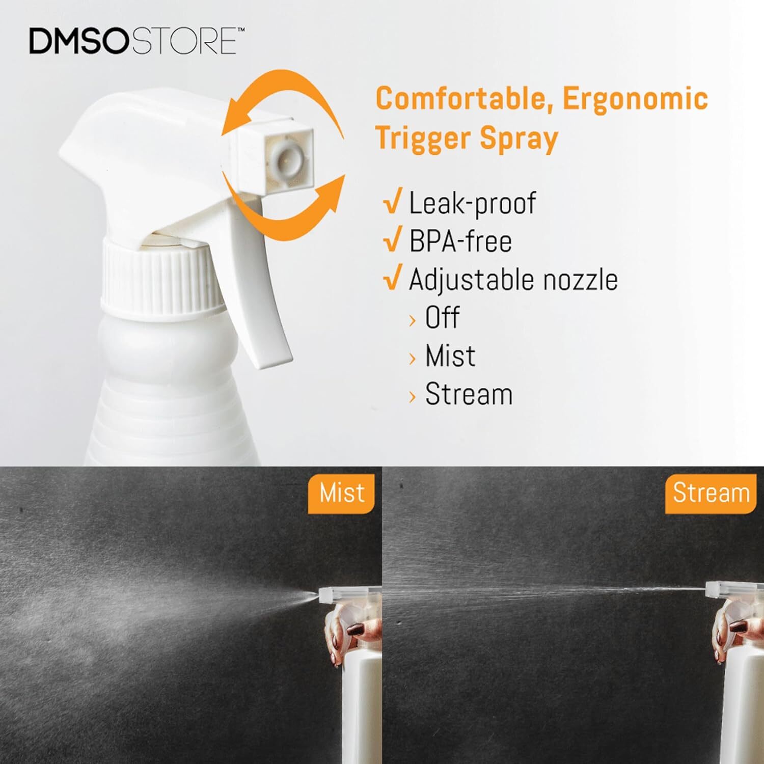 Natural Plastic Carafe Spray Bottle 4 Pack w/ White Trigger Sprayer 32oz