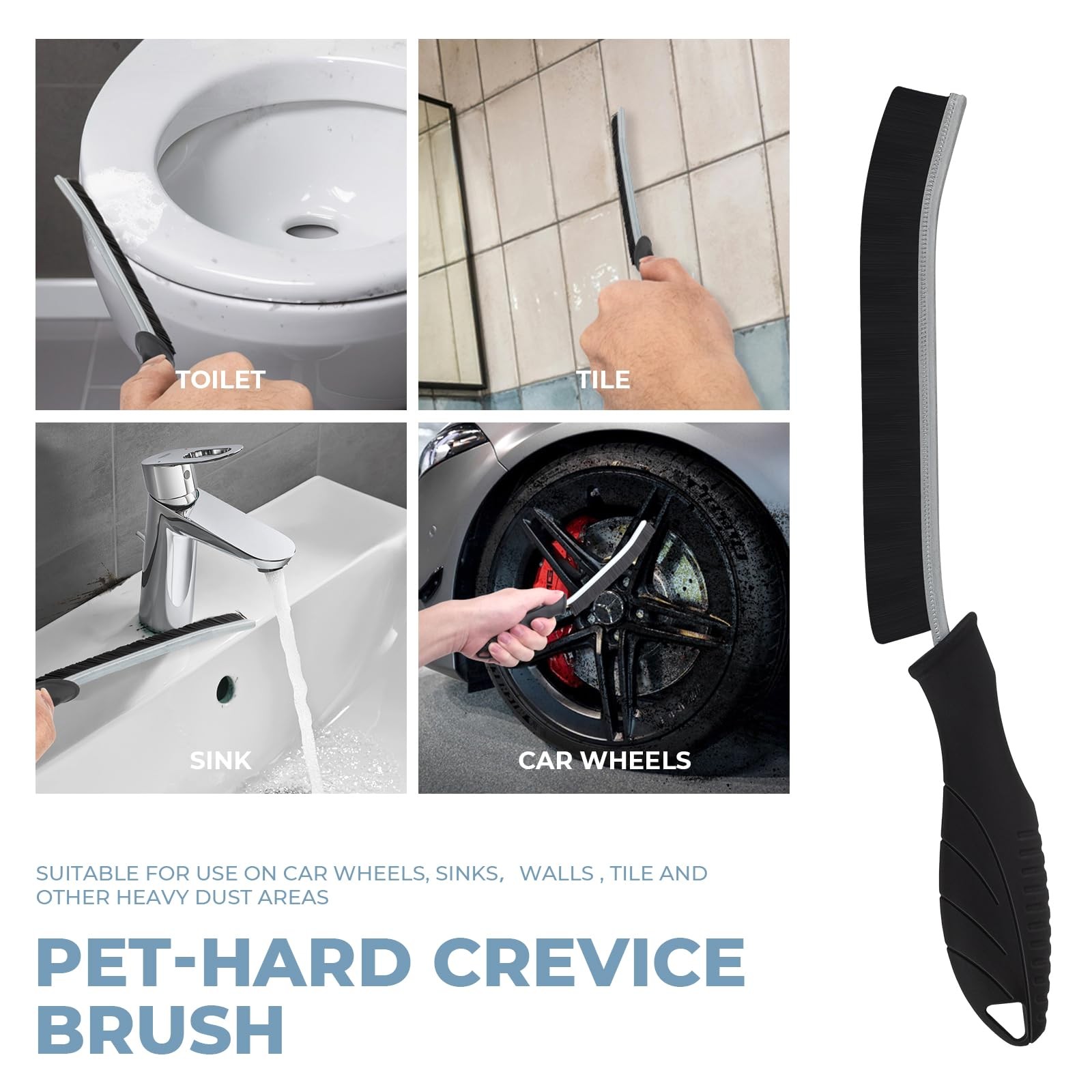 3Pcs Cleaning Brush- Includes 1 Soft Bristle Cleaning Brush, 2 Hard Crevice B…
