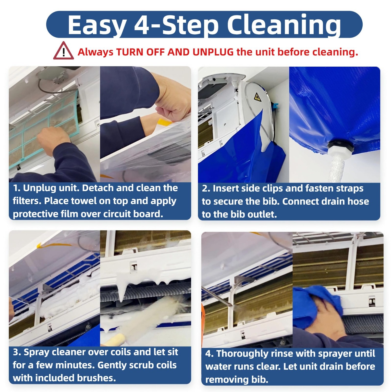 Mini Split Cleaning Kit with Sprayer for 18,000-24,000 BTU Ductless Units – Wate