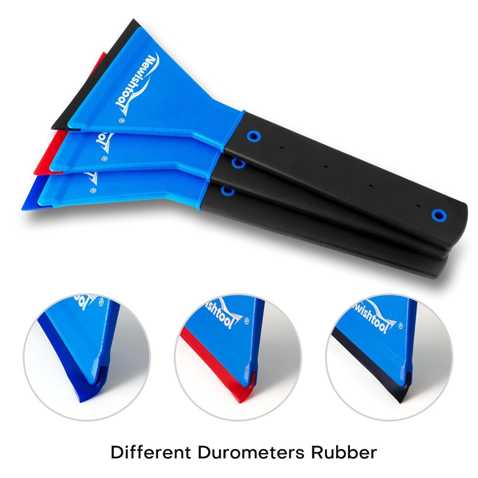 Window Tint Squeegee with Handle, 3 PCS Different Durometer Blades Long Handl…