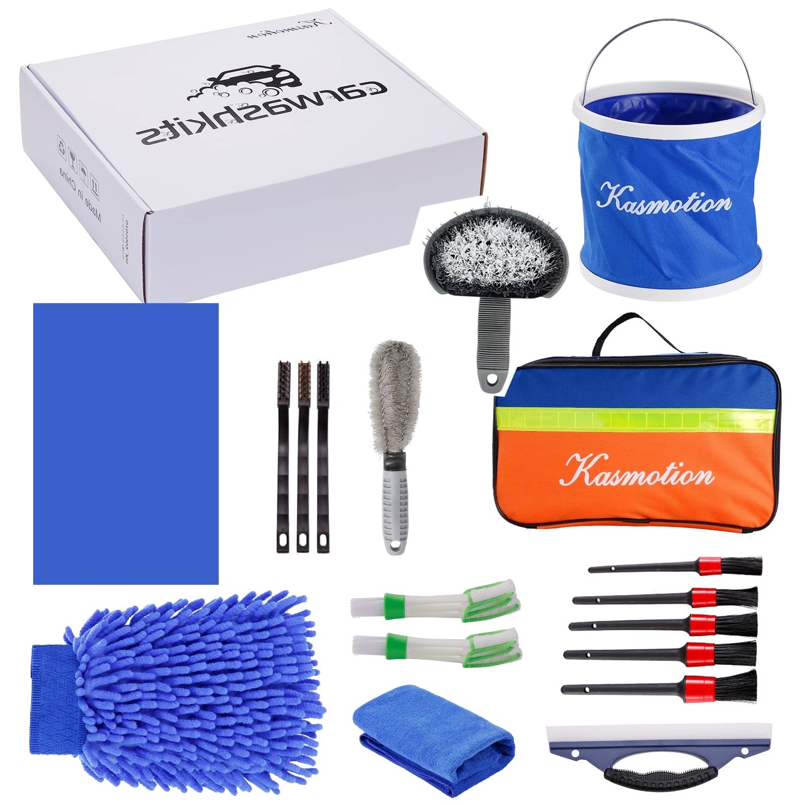 Car Wash Kit 18 Pcs Car Cleaning Kit Interior Detailing and Exterior With Case