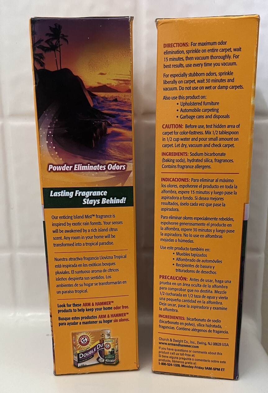 2 Arm & Hammer Fresh Scentsations Carpet Odor Eliminator Island Mist 30 oz