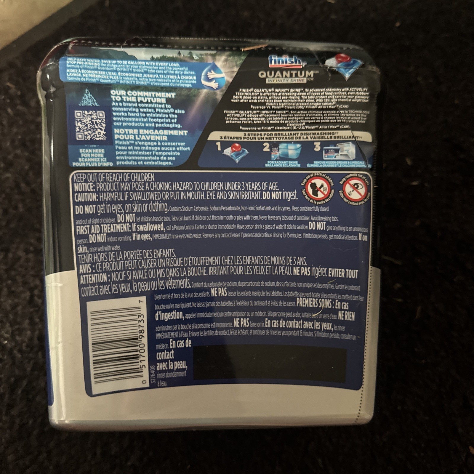 Finish Quantum Infinity Shine Dishwasher Pods, No Pre-Rinse Dishwasher Detergent