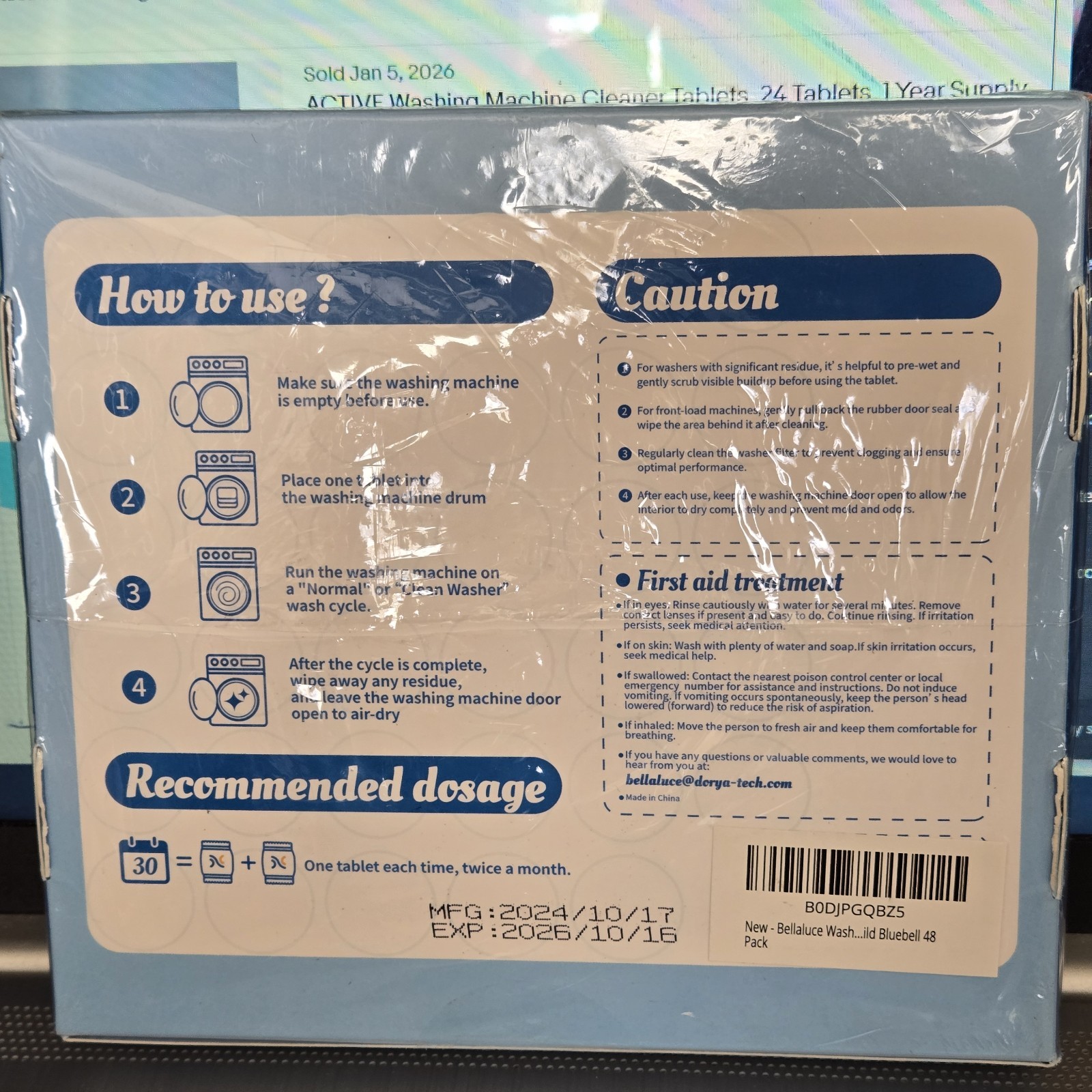 Washing Machine Cleaner Tablets 24 Pack – HE Front & Top Load Bellaluce