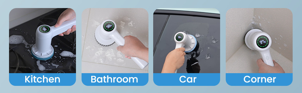 6-in-1 Cordless cleaner Scrubber cleaning kitchen car bathtub window corner tile