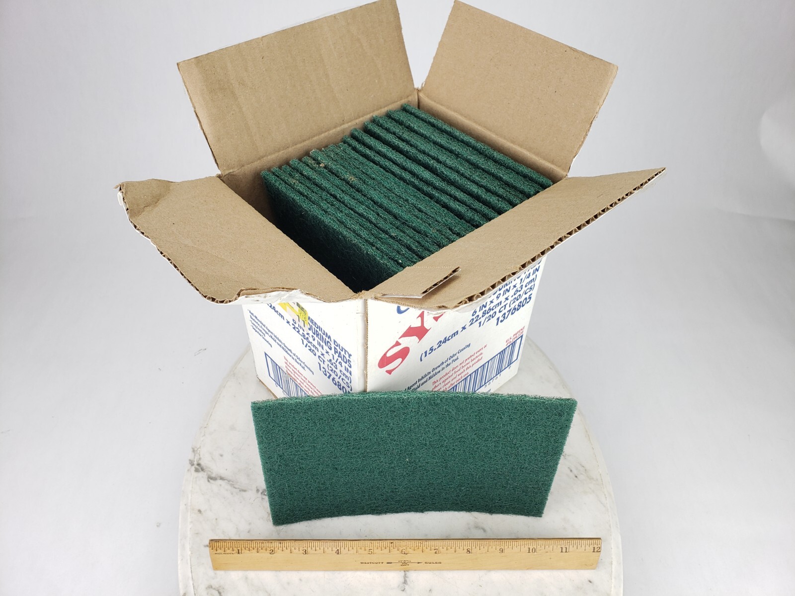 19x Scouring Pads Medium Duty Home Kitchen Auto Scour Scrub Cleaning Pad Green