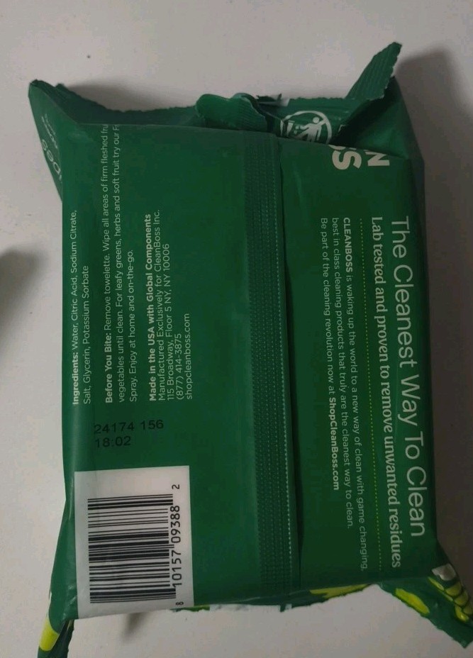 Eat Cleaner Fruit ALL NATURAL Veggie Produce Cleaner To-Go Wipes 2PK- 32 COUNT
