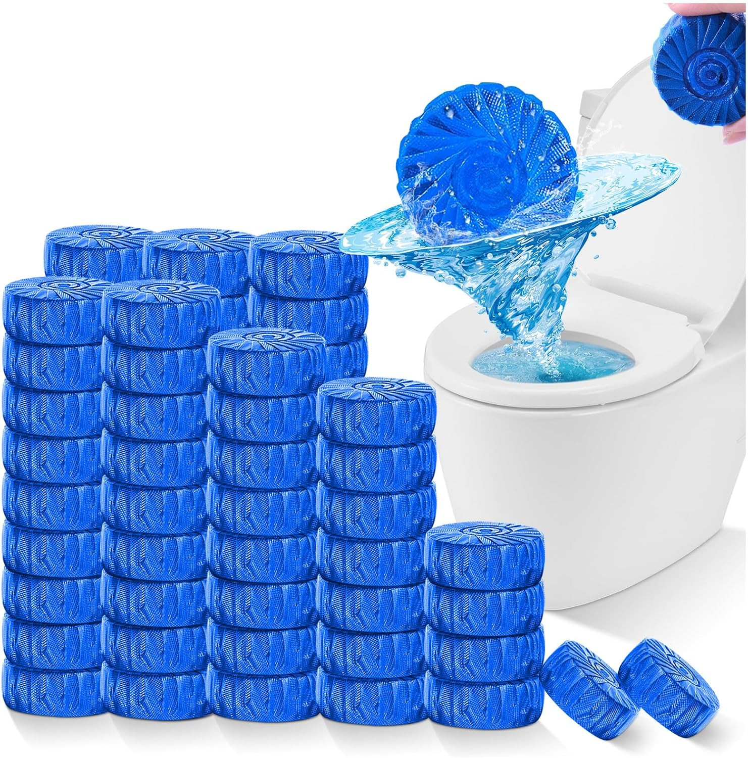 Toilet Bowl Cleaner Blue Tablets 18 Pack, Slow-Dissolving Automatic Bowl & Tank