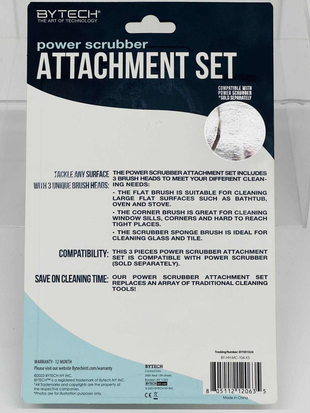 Bytech Power Scrubber 3 Piece Attachment Set BY-HH-MC-104-X3 Sealed