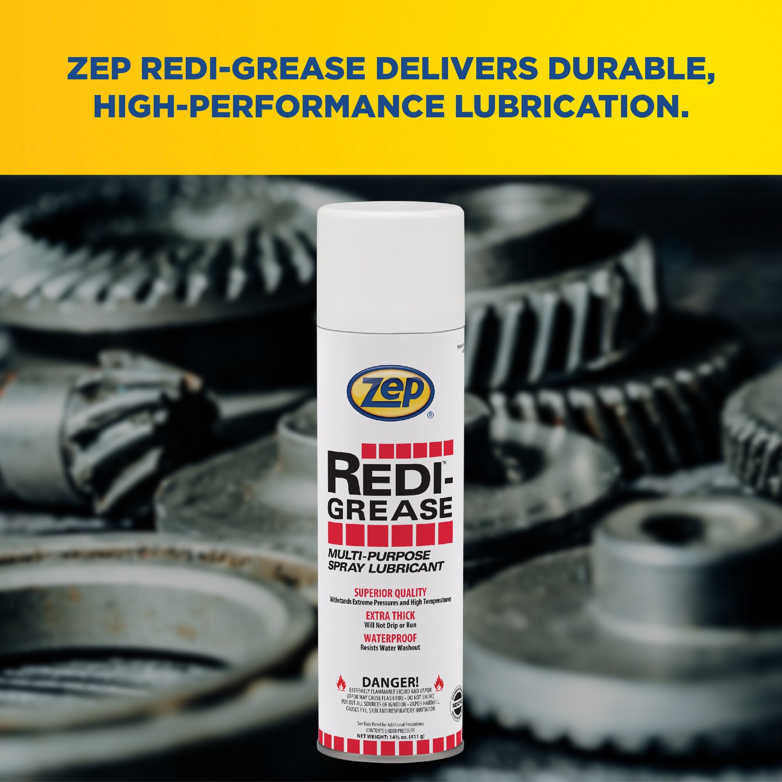 Zep Redi-Grease Multi-Purpose Spray Lubricant – 12 ounce (Case of 12) 11521 –