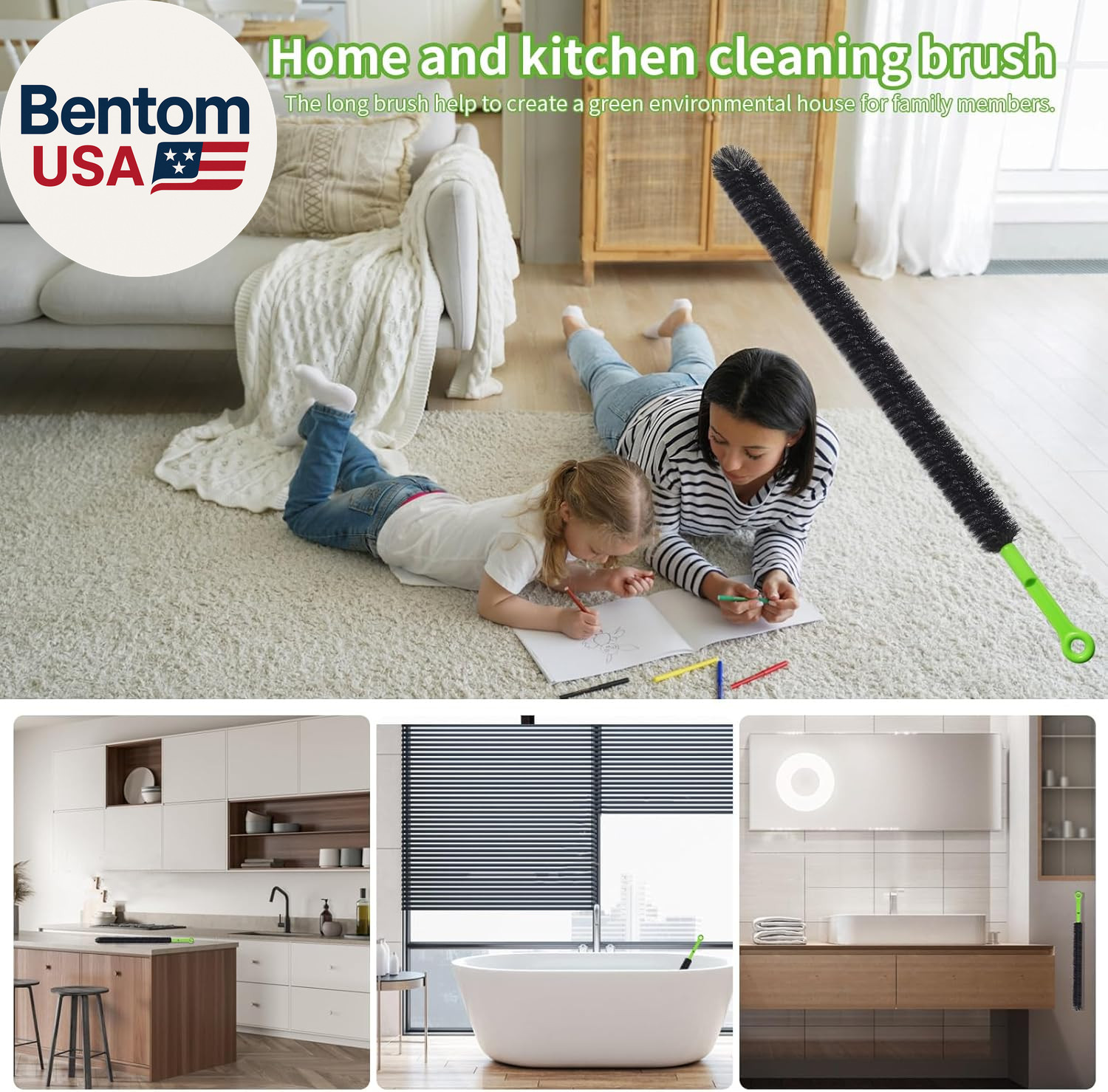 2 Pcs 17” Flexible Sink Drain Cleaner Brush Long Pipe Cleaner Brush for Cleaning