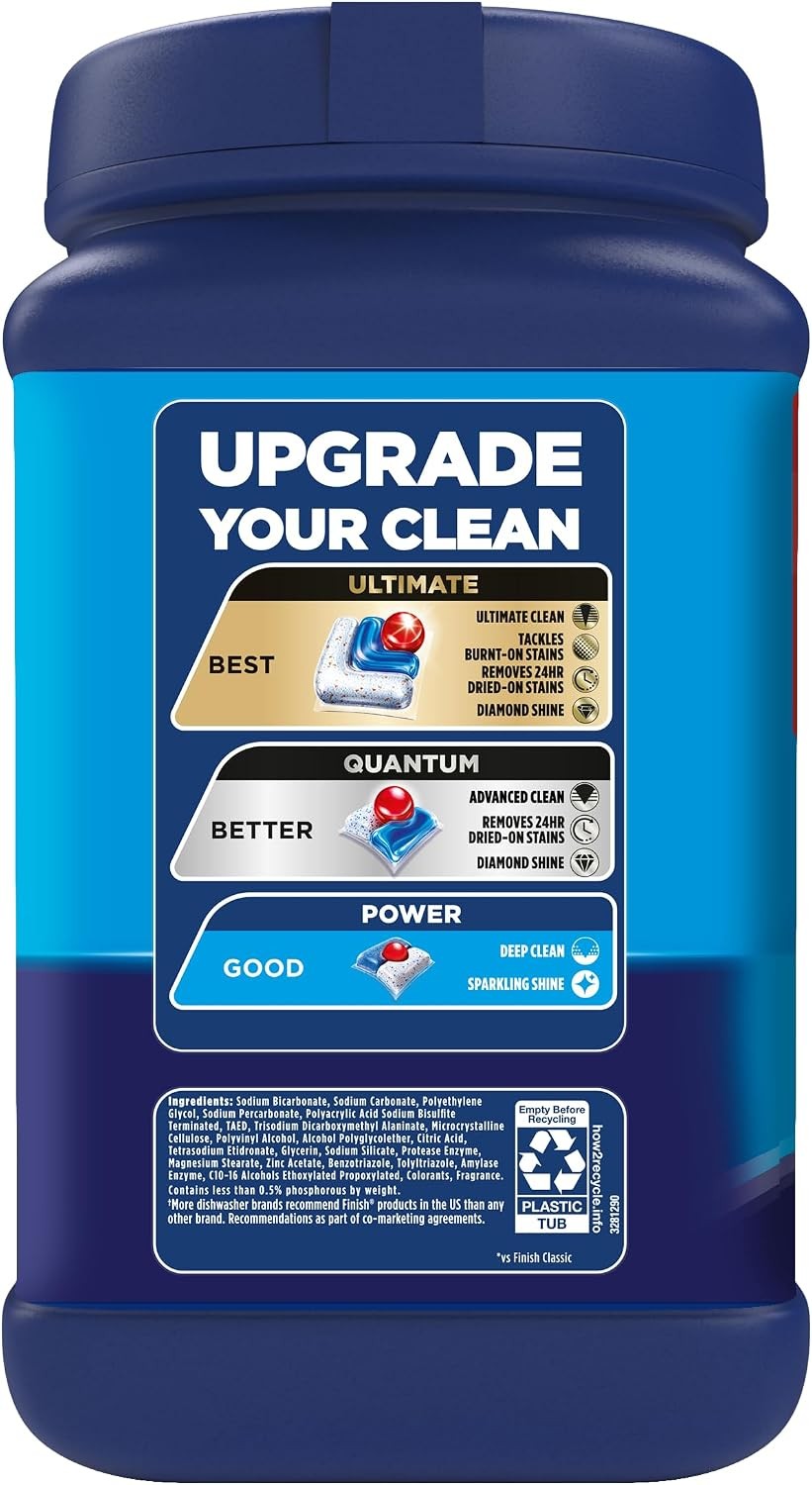 Finish Classic Dishwasher Pods, No Pre-Rinse Dishwasher Detergent Soap For Clean