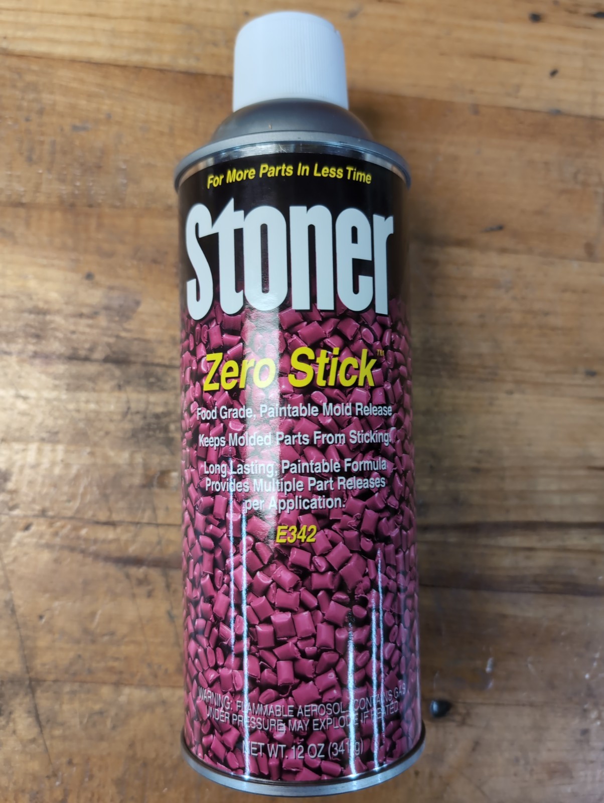 Stoner E342 Zero Stick Mold Release, Aerosol Can, 12 Oz, Dimethyl Ether, Liquid