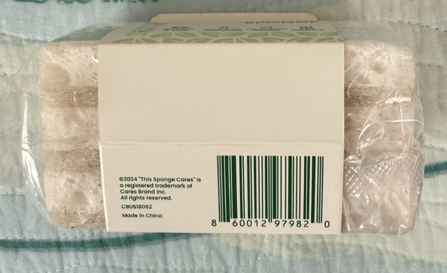 Cares Plant Based Household Cleaning Sponge Hypoallergenic 3 Pack Ivory NEW