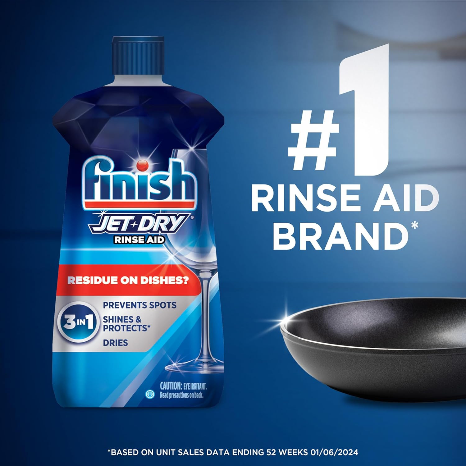 Dishwasher Rinse Aid, Compatible with Dishwasher Detergent, Prevents Spots & Res