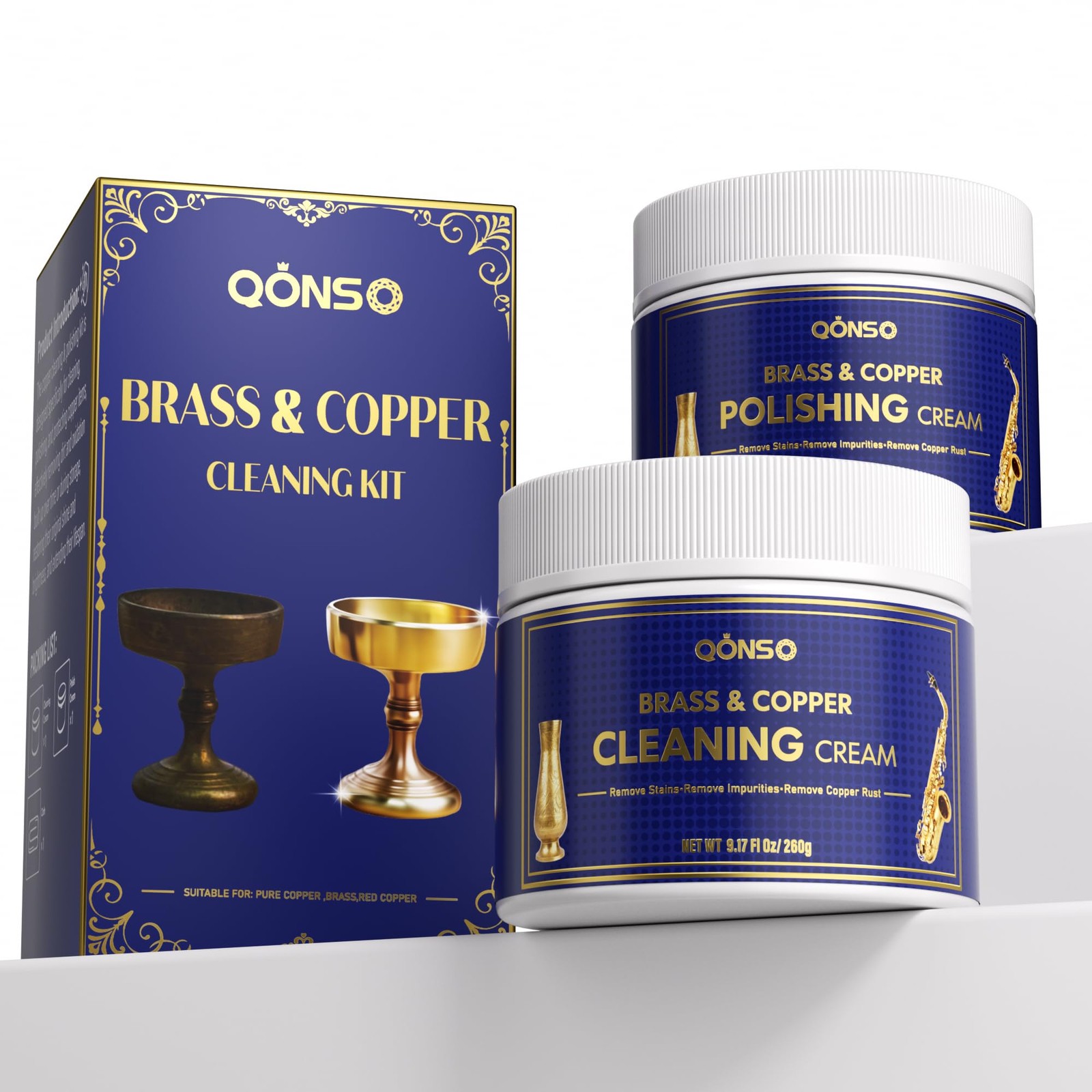 HeavyDuty Brass Copper Polish Cleaner Kit Tarnish Rust Prevention for Metal Sur