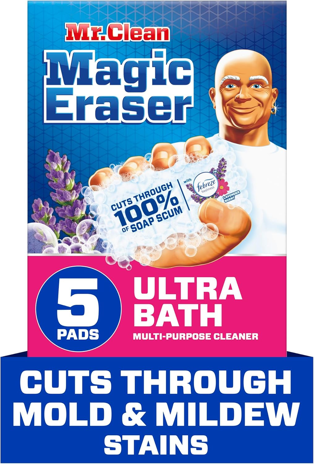 Mr. Clean Magic Eraser Sponge, Bathroom Cleaner, Shower Cleaner, Tub Cleaner, So