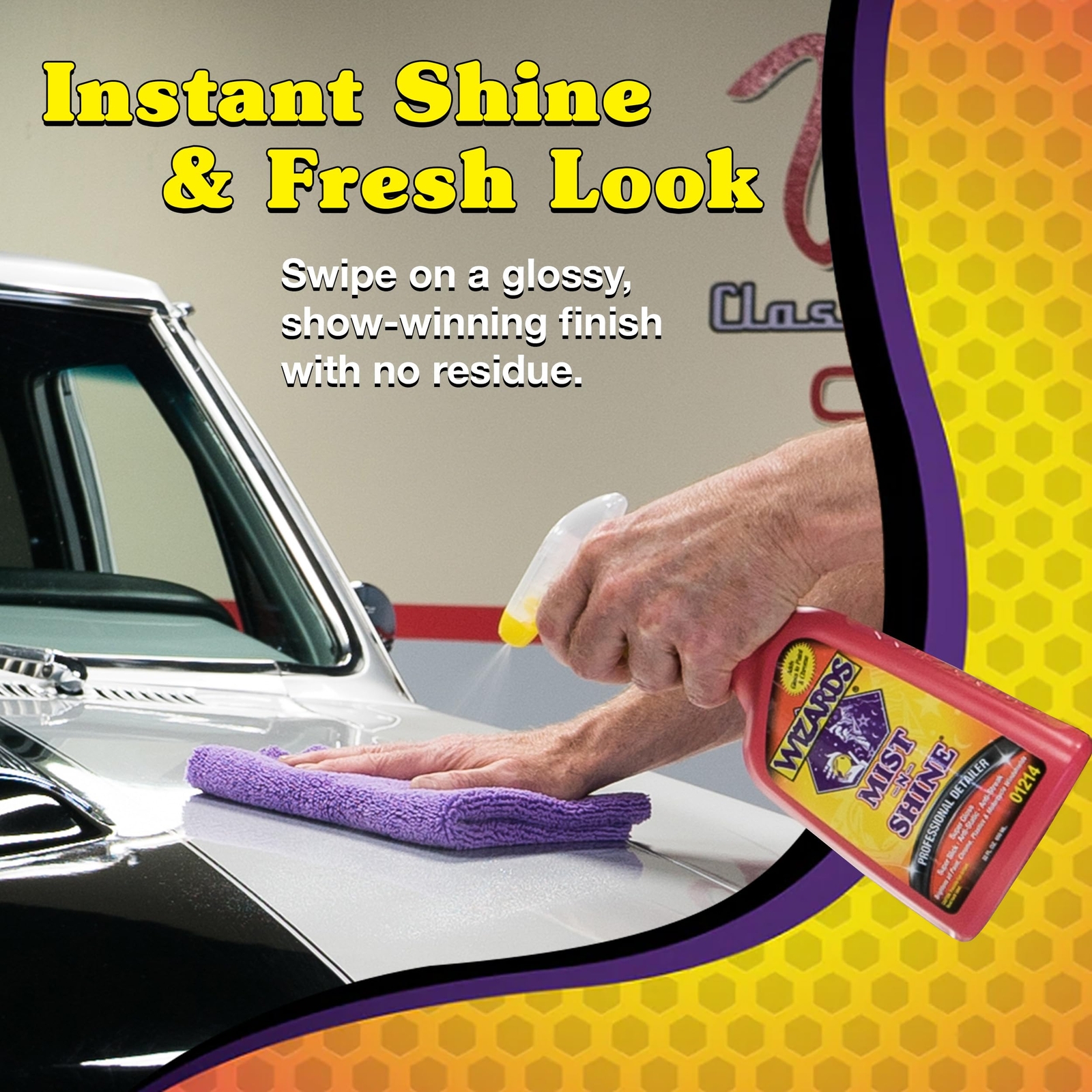 Wizards Mist-N-Shine Professional Detailer Glass Cleaner Scratch Remover 22 oz