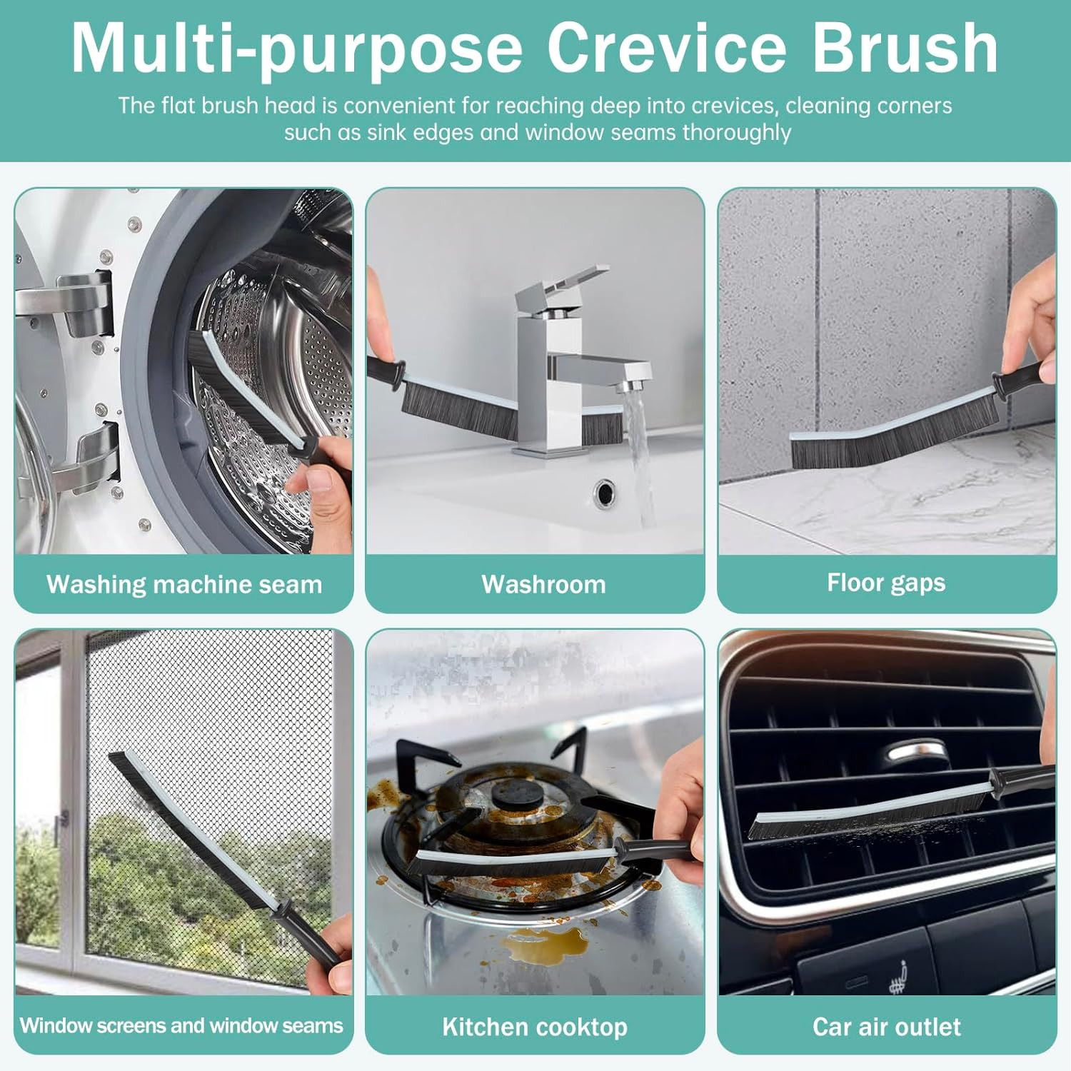 Crevice Cleaning Brush，Hard-Bristled Grout Brush，2026 New Multifunctional Gap Cl