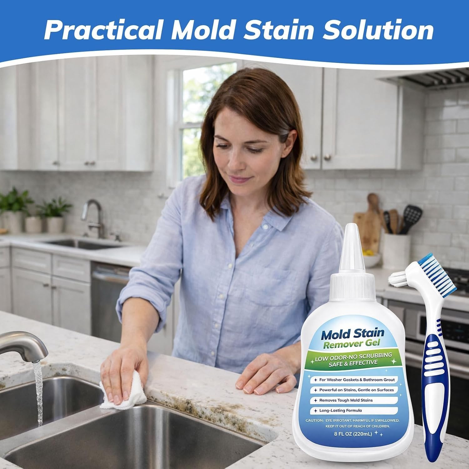 Mold-Stain Remover Gel for Washing Machine & Bathroom – Low Odor Remover Gel …
