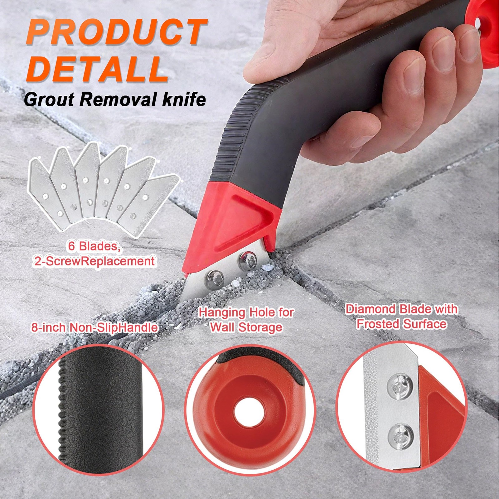 23 Pack Grout Removal Tool Kit, 2 Tile Grout Saws with 6 Extra Blades, 2 Hand…
