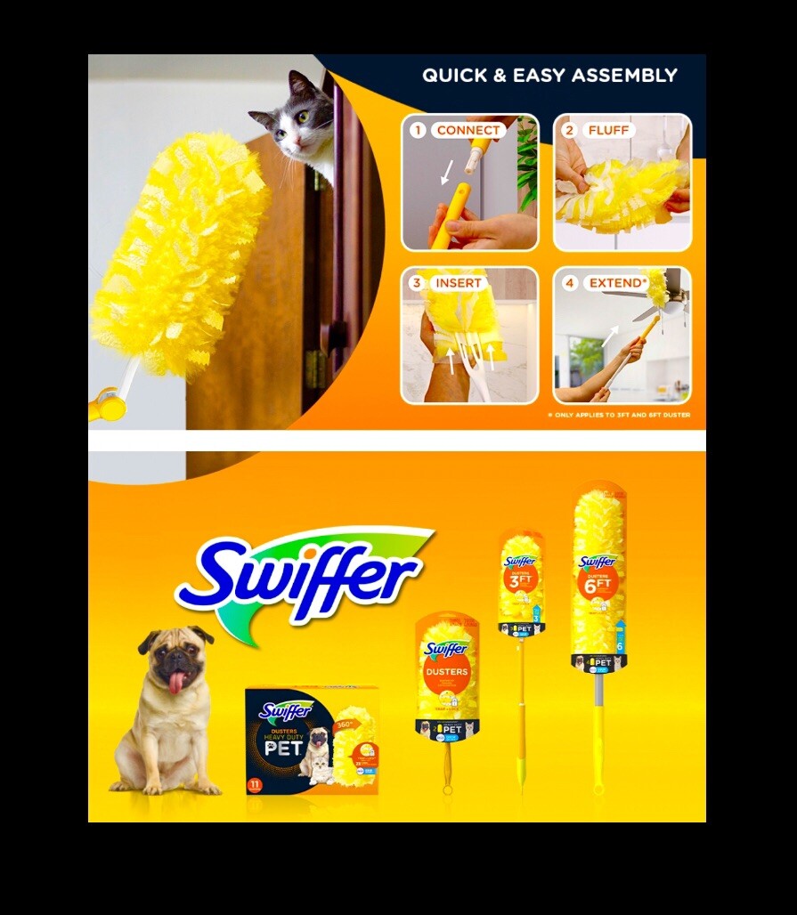 11ct Swiffer 360° Dusters Heavy Duty Pet Dusters Refills w Febreze Odor Defense
