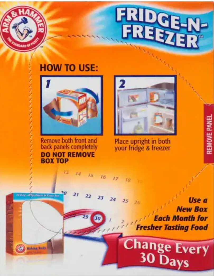 5x Arm Hammer Baking Soda Fridge-n-Freezer Odor Absorber Eliminator Air Freshner