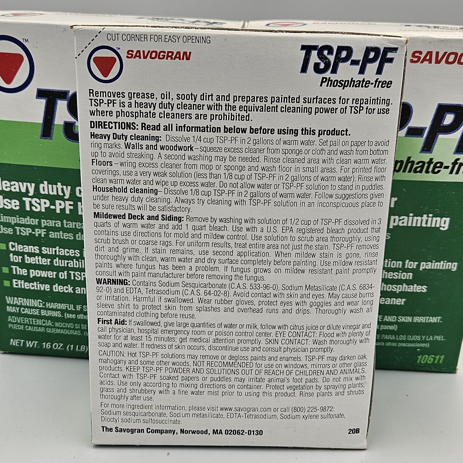 Savogran 10611 No Scent TSP-pf All-Purpose Cleaner, 16 Oz X3 (3 Pack!) Free Ship