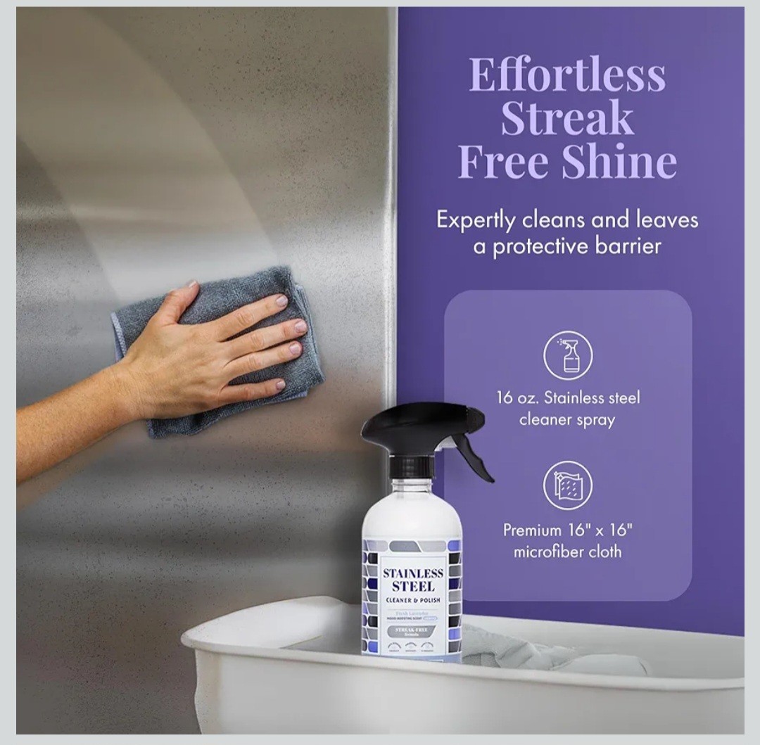 Therapy Clean Stainless Steel Cleaner & Polish Spray 16oz – Fresh Lavender Scent