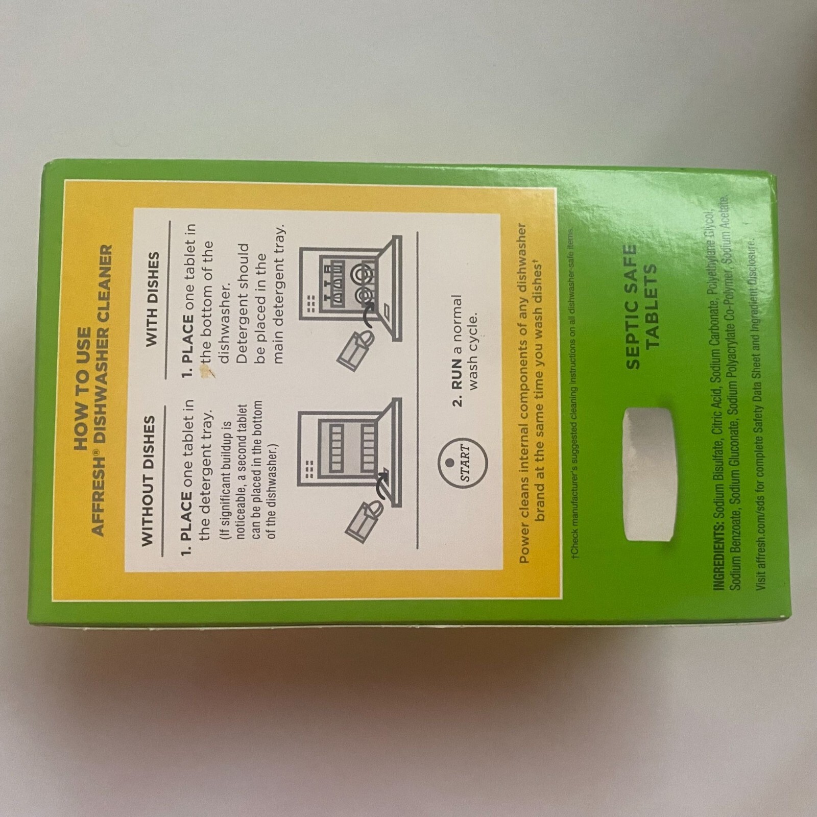 Affresh Dishwasher Cleaner Tablets Pack of 2 Dissolving Tablets Total 12 Tablets