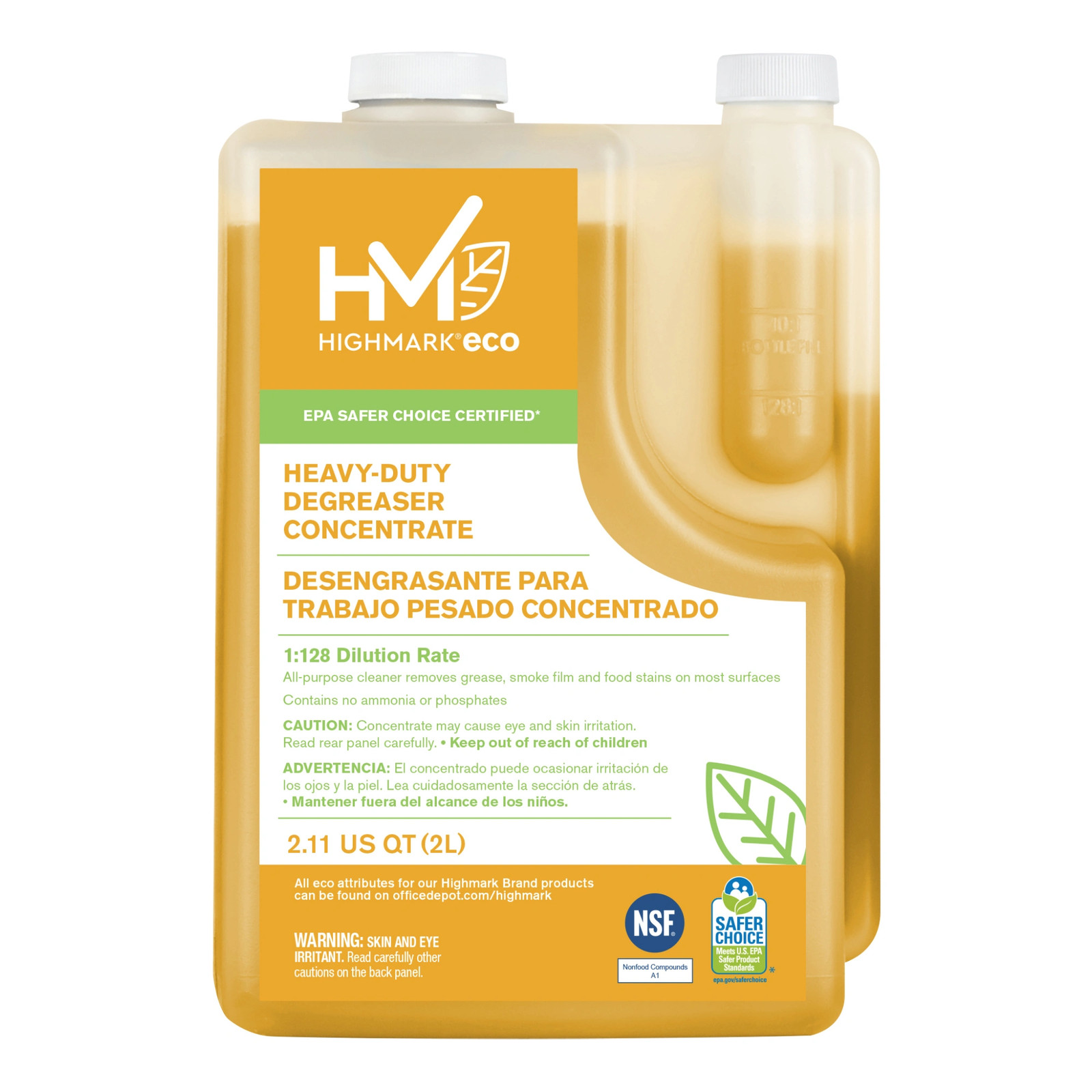 Highmark Heavy-Duty Degreaser Concentrate, 2 Liters, Case Of 4 Bottles