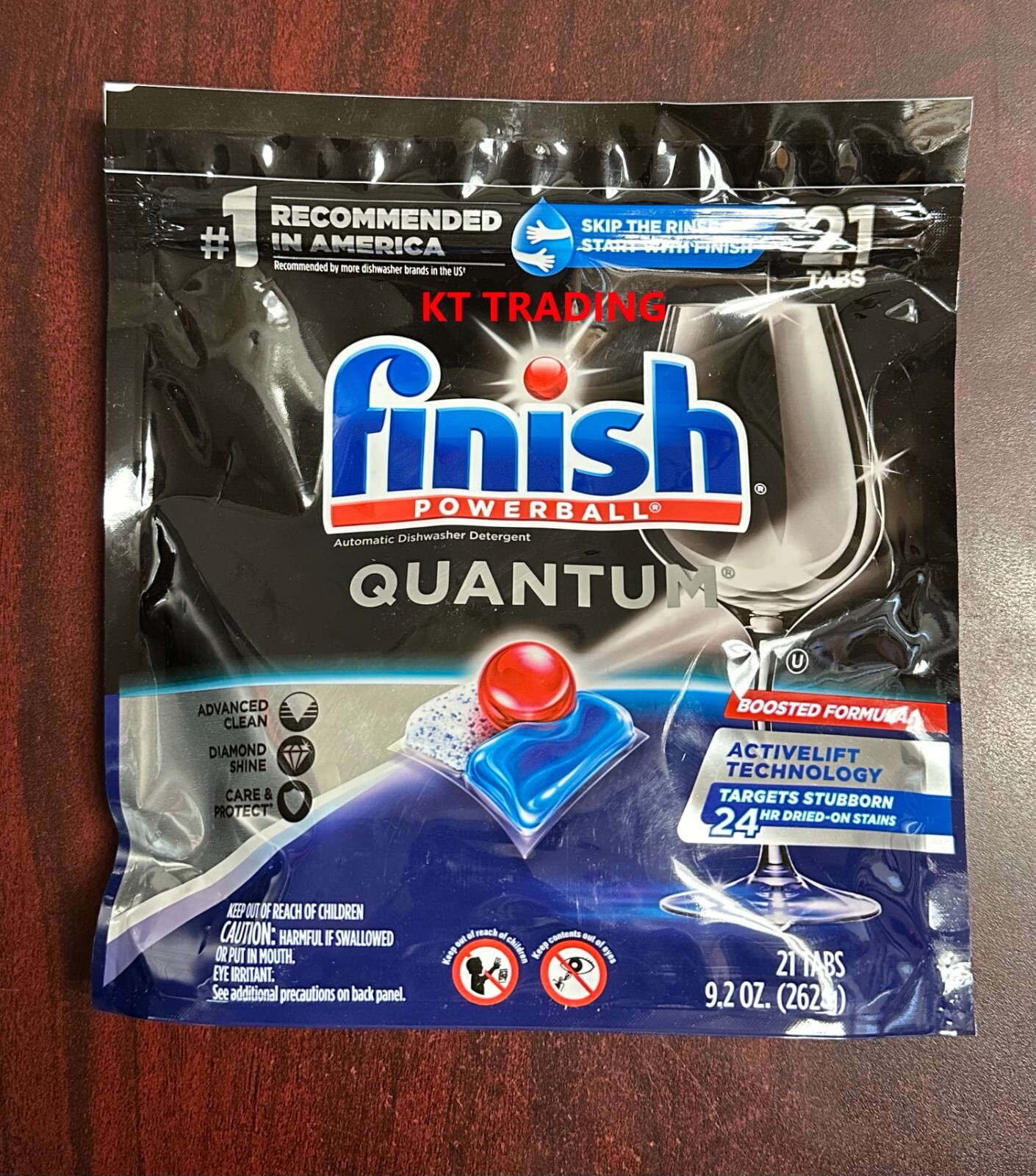 Finish POWERBALL QUANTUM Dishwasher Detergent Diamond Shine Advance Cleaner 21ct