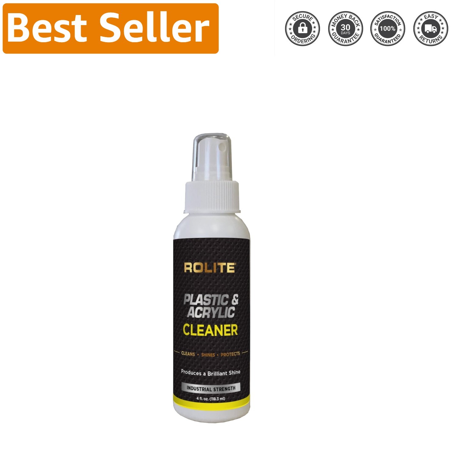 4 fl. oz. Streak-Free Plastic & Acrylic Cleaner – High Shine, Multi-Surface S…